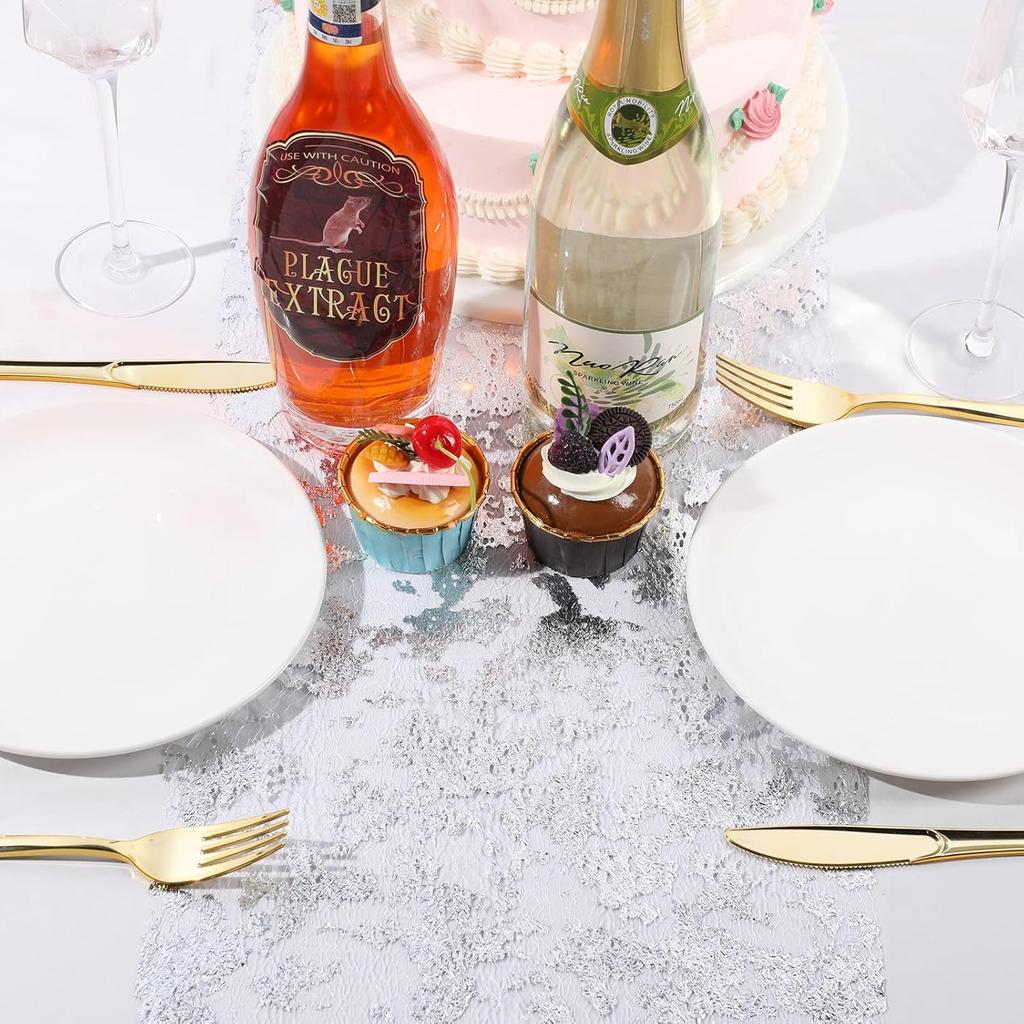 Mixweer 10 Pieces Metallic Table Runner 11 X 110 Inches Sequin Table Runners for Thin Mesh Decorations Party Wedding Birthday Bridal Shower