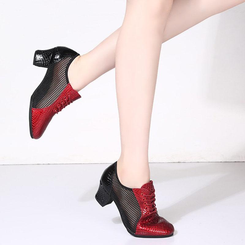 Echtes Leder Latein Tanzschuhe Weichsohlige Damen Moderne Jazzschuhe Lehrer Schuhe Square Dance