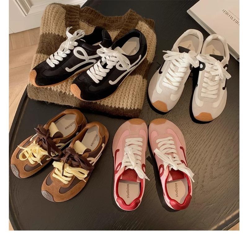 Retro Color Blocked Women's Shoes Versatile Casual Running Sports Shoes