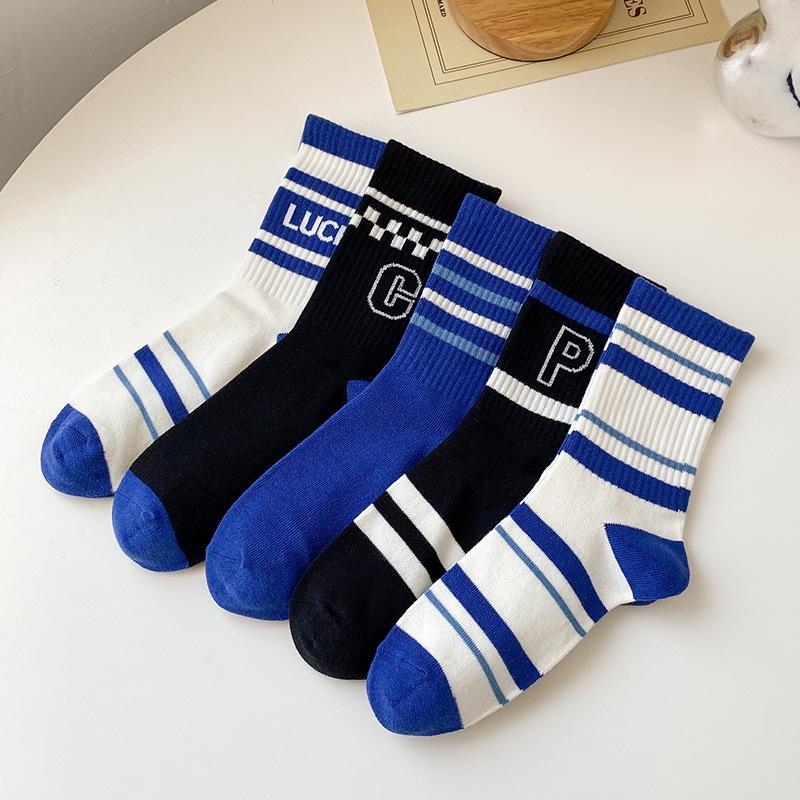 

Мужские модные носки, трендовые повседневные хлопковые носки с буквами, средние спортивные ювелирные аксессуары