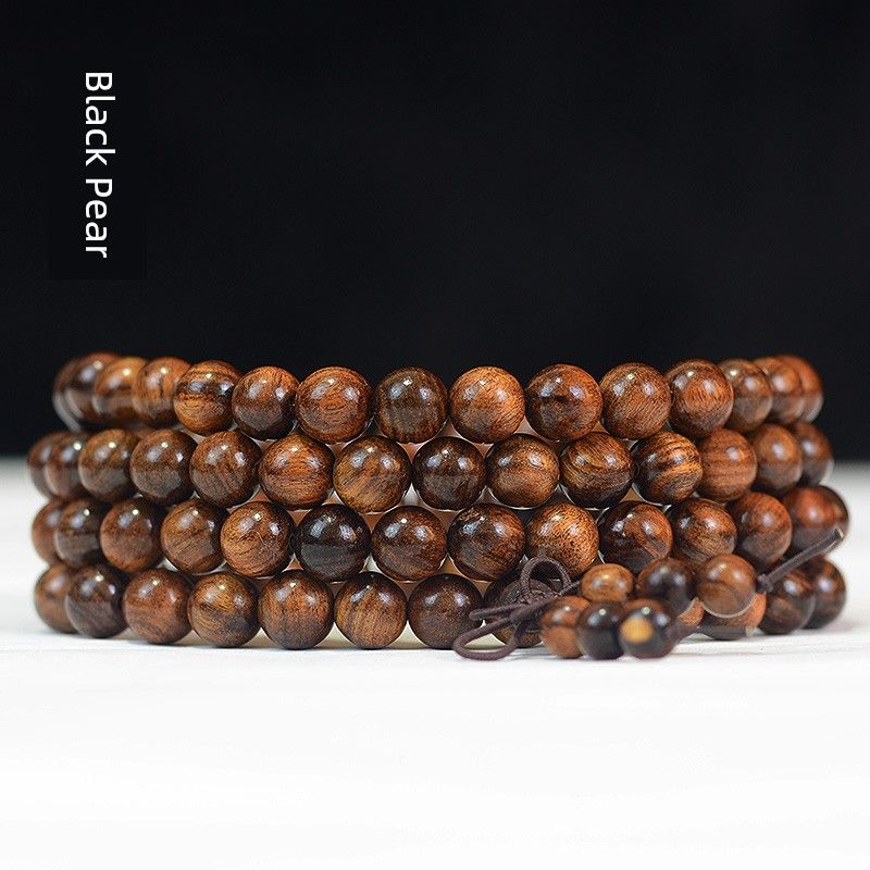 Black Rosewood Bracelet 108 PCs Ladies Bracelet Crafts Buddha Beads Rosary Rosewood Popular Jewelry Wooden Ornament