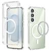 For Samsung Galaxy S25 Case Compatible with MagSafe Anti Scratch Clear TPU PC Phone Back Cover