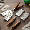 Vegetable Fruit Tools Cheese Grater With Natural Wood Handle Stainless Steel Zester Grater Kitchen Citrus Zester Tool For Ginger