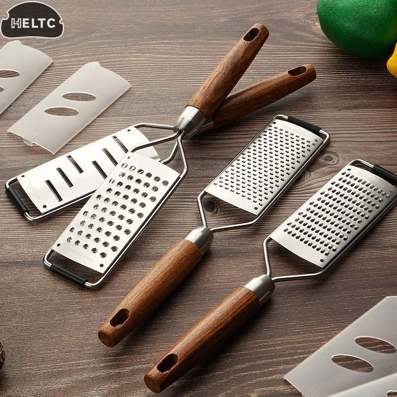 Vegetable Fruit Tools Cheese Grater With Natural Wood Handle Stainless Steel Zester Grater Kitchen Citrus Zester Tool For Ginger