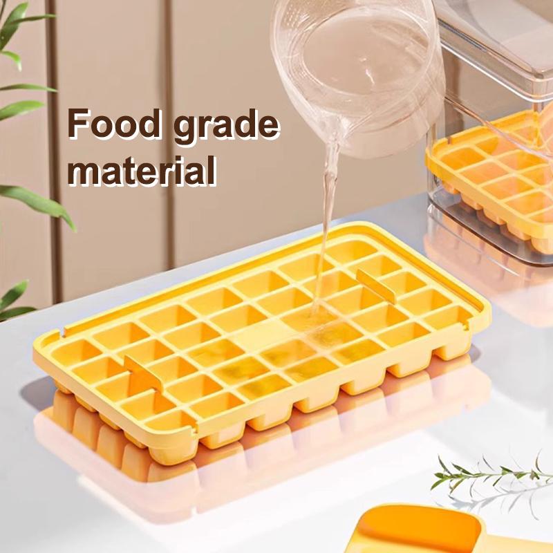 34/68 Compartments Ice Cube Mould Press Type With Lid Home Ice Box Ice Tool Freezer Ice Cube Maker Gifts
