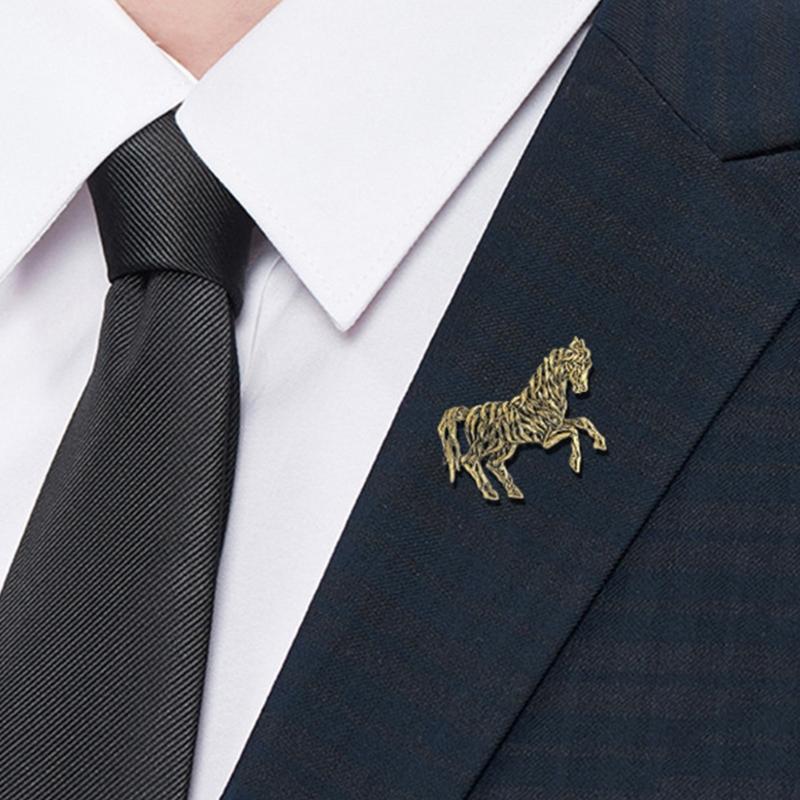 Intricate Chinese Horse Designs Metal Pin Artistics Hollow Craftsmanship Stylish Outfit Enhancer