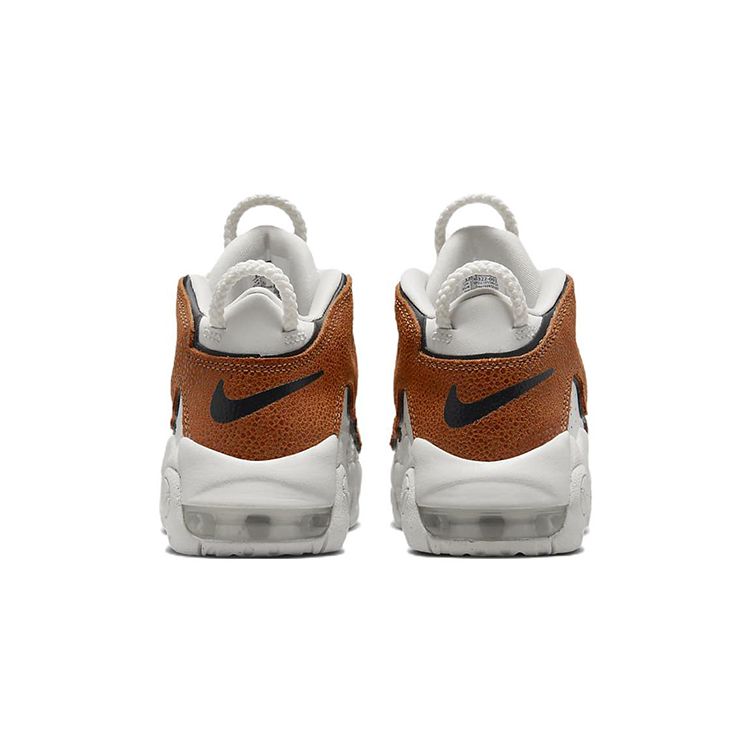 Nike Pantofi sport din piele pentru copii Air More Uptempo PS, model baschet, alb, negru, DZ5322-001