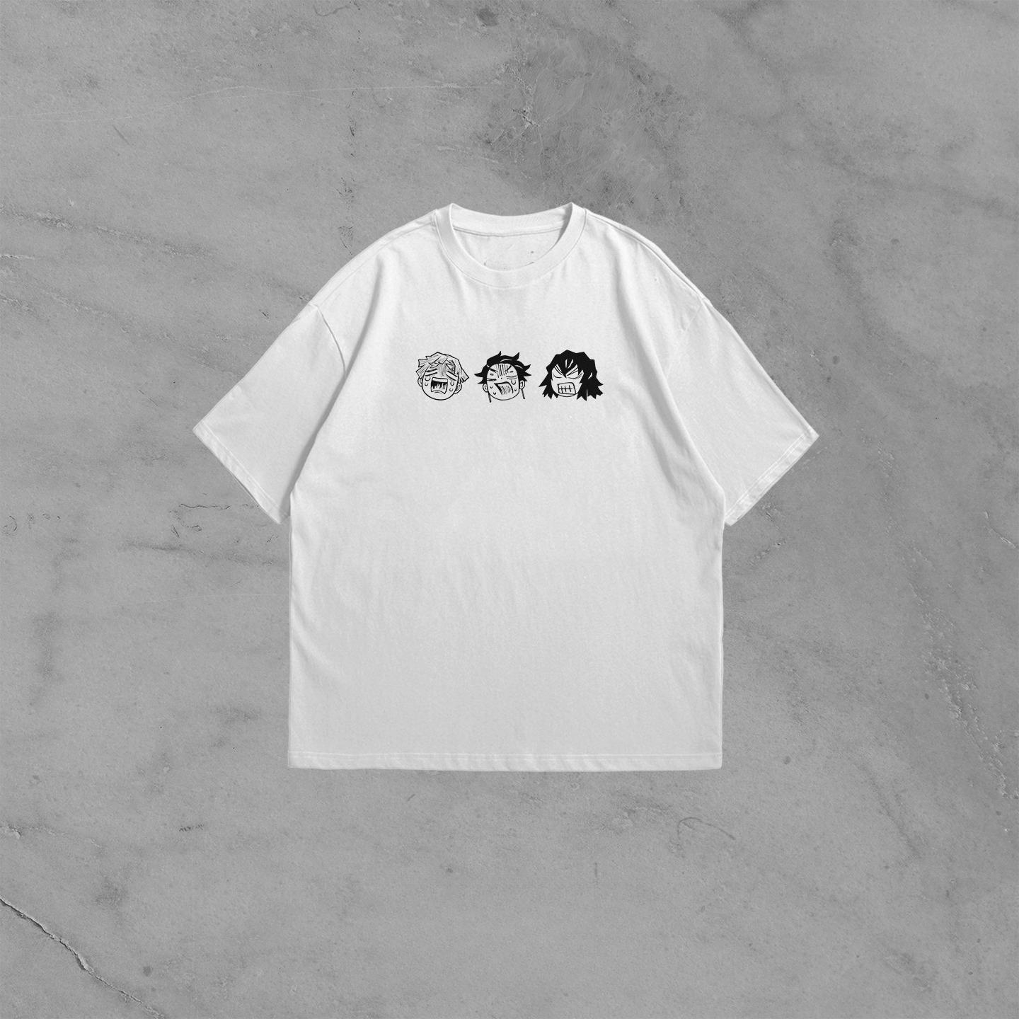 

2026 Summer Demon Slayer Anime Big Avatar Printed Loose Shortsleeved Pure Cotton Childrens Tshirt Tide Unisex Casual Y2k S