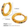 Yori Delicate Colorful Bling Simple Round Earrings Fashion Thin Finger Korean High Quality Jewelry 18K Golden Accessories