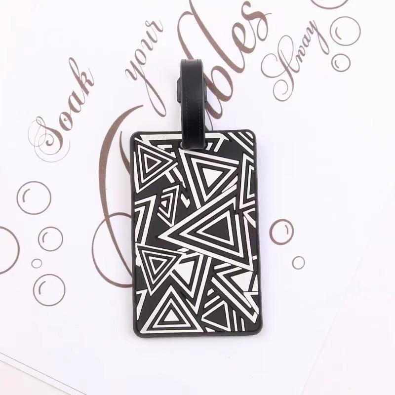 Trendy Soft Rubber Luggage Tag: Colorful Geometric Camouflage Polka Dot Pattern, Wear-Resistant & Waterproof Travel Essential.