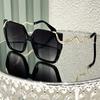 Women's Oversized Round Fashion Glasses with Snake-Shaped Metal Arms - Lightweight PC Frame, White & Golden Luxury