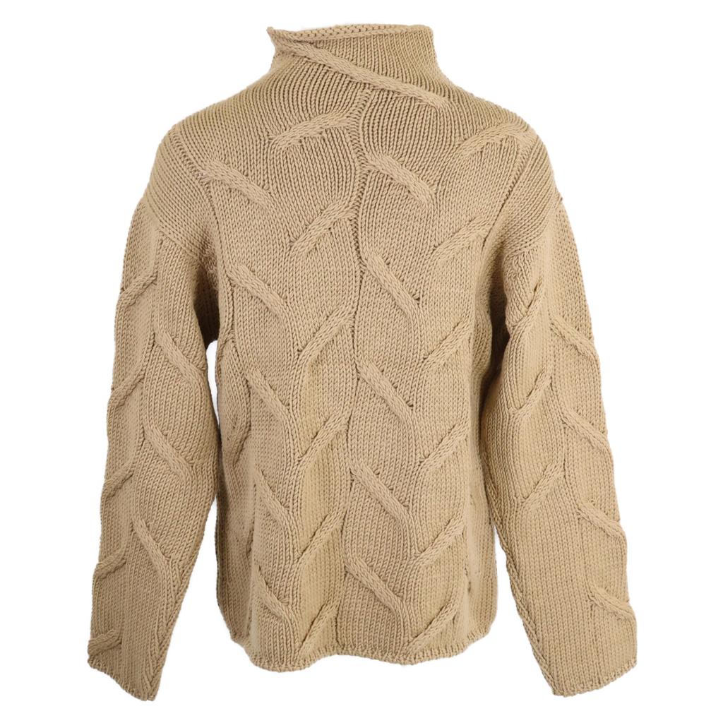 Chanel [Good condition/Domestic Regular Product] 99A P13655V00633 Cable Turtleneck Knit Sweater/ Tops 38 BrownUsed