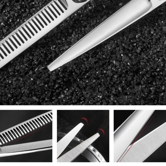 1 Set Hair Cutting Scissor Kit with Case Professional Salon Barber Alloy Men Women Hairdressing Thinning Shears Comb Hair Clips Set