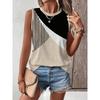 Summer color splicing 3D printing women's fashionable O-neck vest