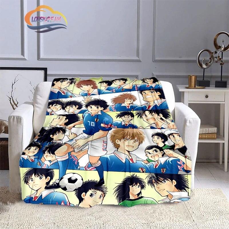 Captain Tsubasa Cartoon Blanket  Football Kicers Series Flannel Wool Air Conditioner  Warm Sofa Cover  Nap