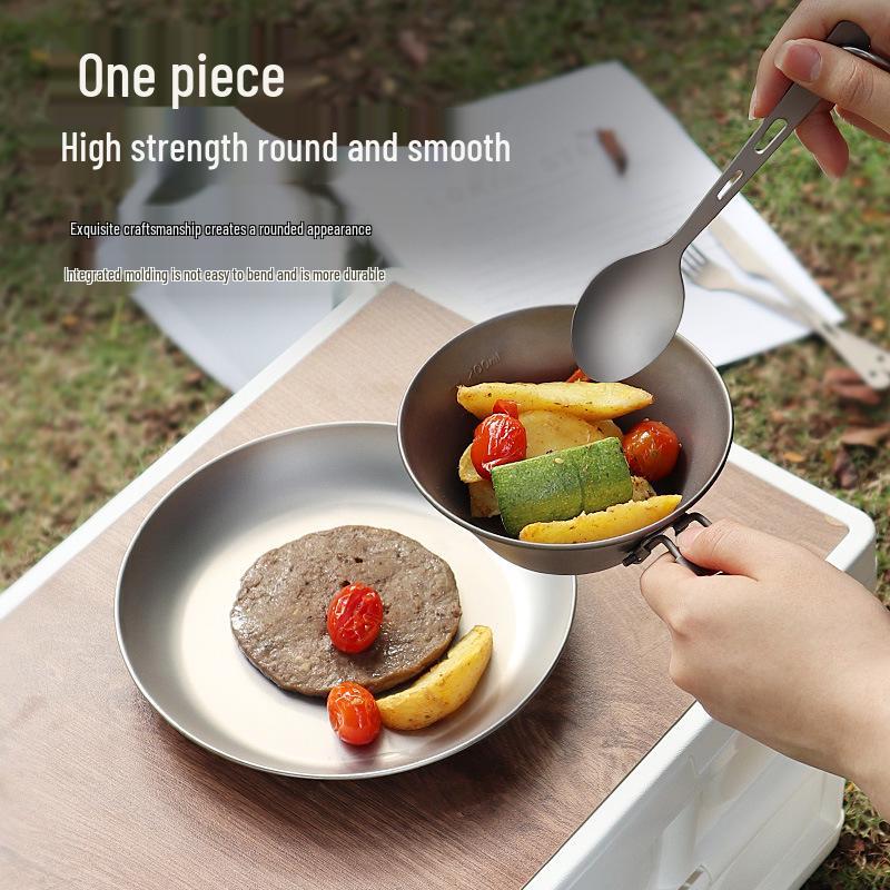 Pure Titanium Camping Cutlery Set: Fork, Spoon & Knife - Ideal for Outdoor Picnic & Travel