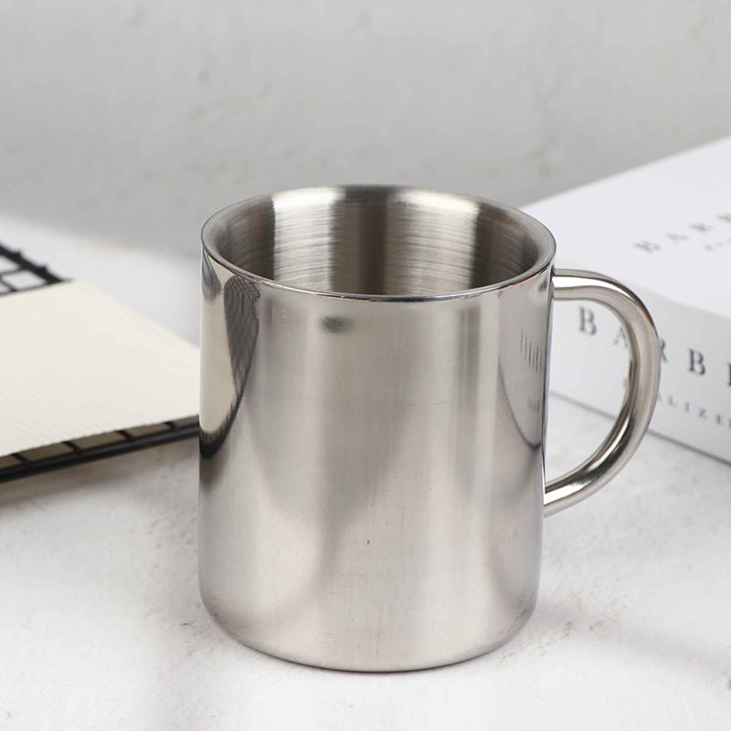 Double Wall 304 Stainless Steel Coffee Mug Without Lid Portable Cup Travel Tumbler Jug Children'S Milk Tea Cups Office Water Mug