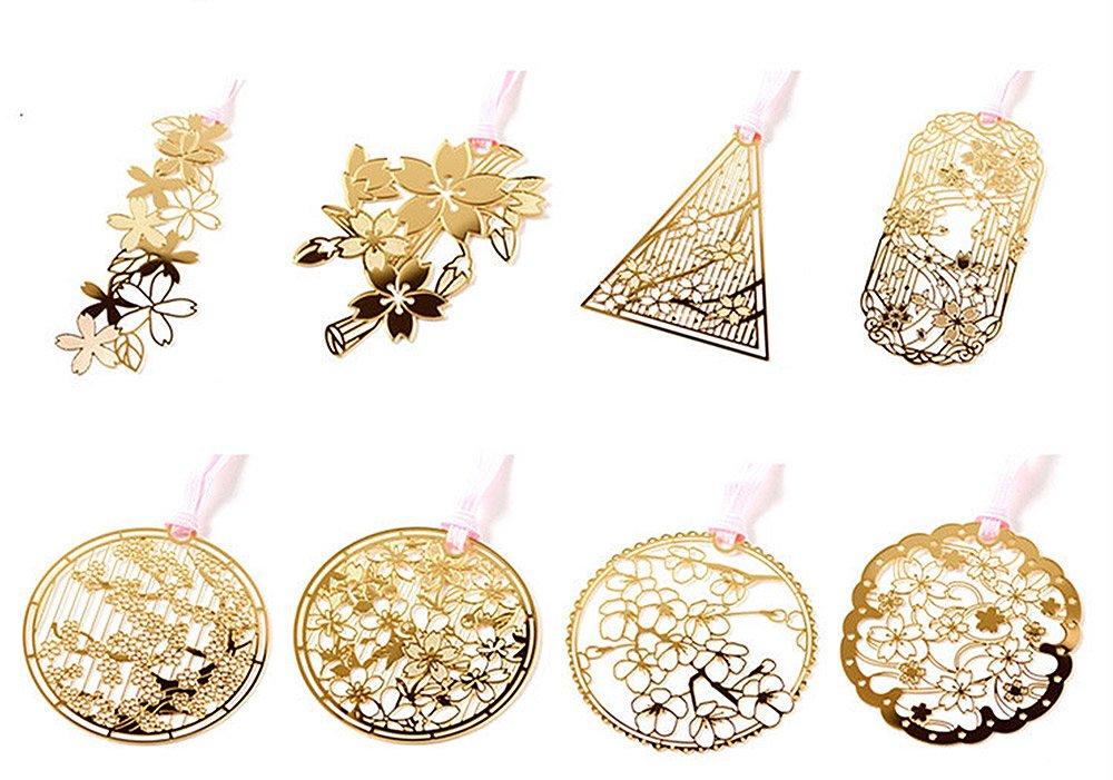 

Bookmark Bookmarker Sakura Sakura Beautiful Metal Gold of 8 (moin moin) (Set Types)