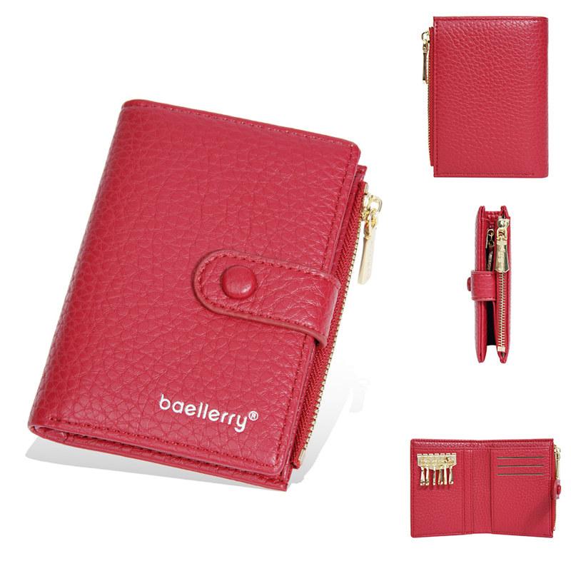 Baellerry Women Short Wallets Fashion Design Key Chain Purse Artificial Leather Coin Purses Card Holder