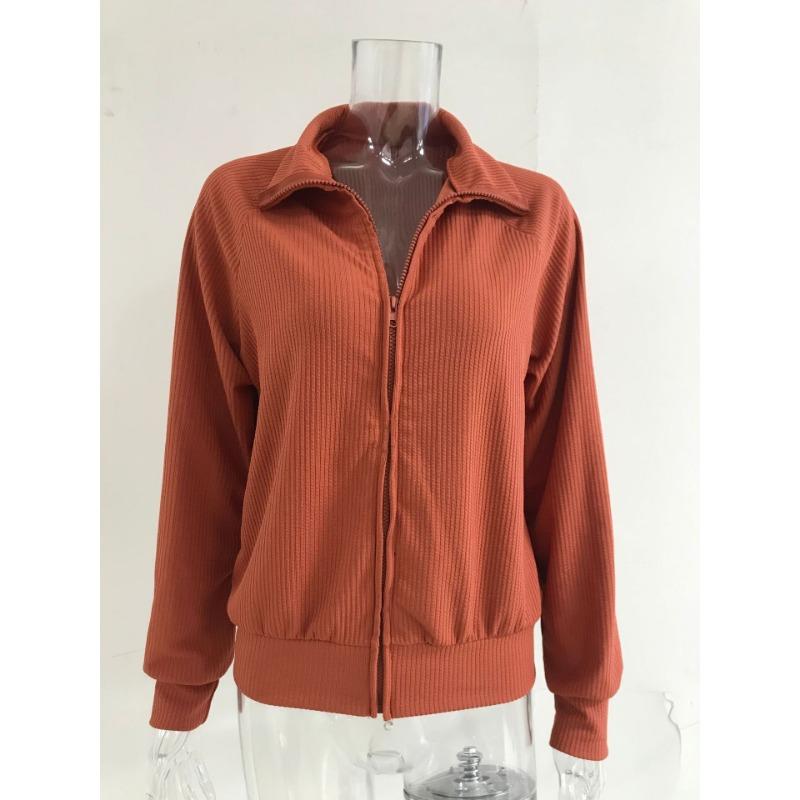 Autumn Winter Striped Casual Jacket Loose Knit Sweater Zipper Cardigan Long Sleeved Pullover Sweater for Women Jackets & Coats Women’s