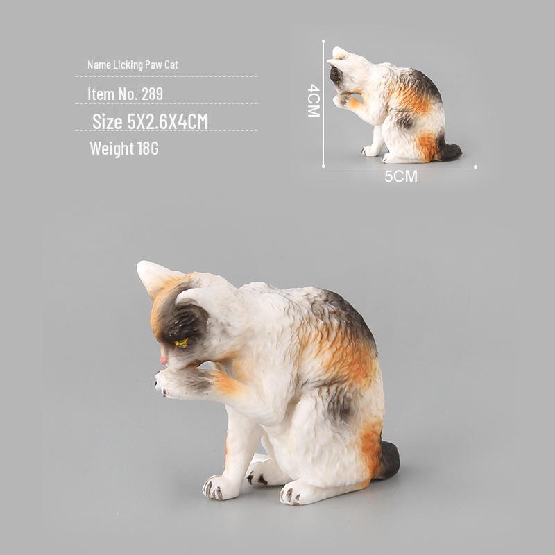 Seashell Cat Figurine: Realistic Kitten Toy Model