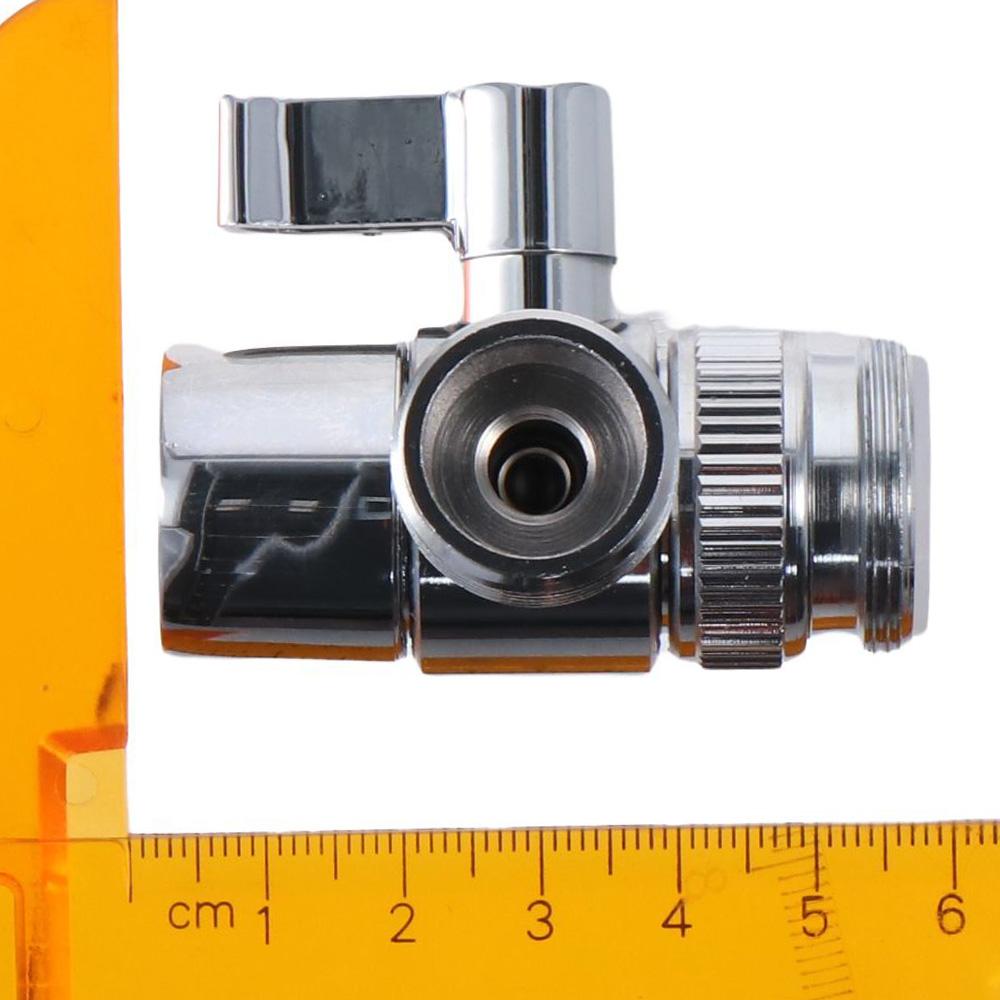 M22 x M24 Faucet Diverter Valve Silver Valve to Sink  for Kitchen Bathroom Sink Hose Attachment