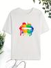 Rainbow Lips Print T Shirt