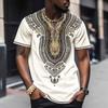 Casual Men's Clothing Ethnic Style Retro Abstract 3D Printed Short-sleeved T-shirt