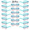 20 Pcs Heart Shape Sunglasses Women Fashion Rimless Gradient Multicolor Rave Sun Glasses Trendy Cute Beach Vacation Decor Shades
