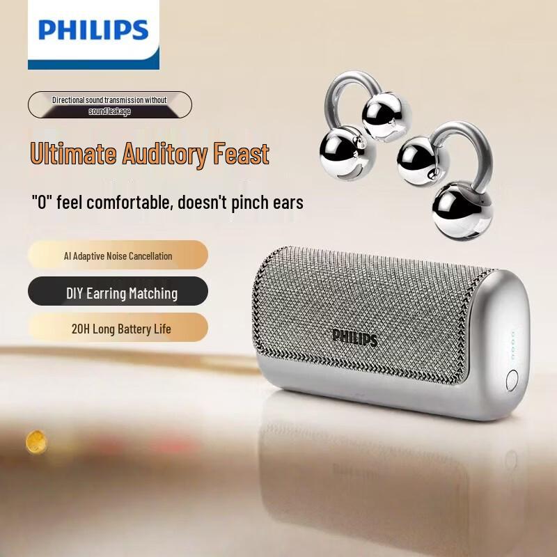 Philips Little Bell TAQ5020 Open-Ear Clip Wireless Earbuds