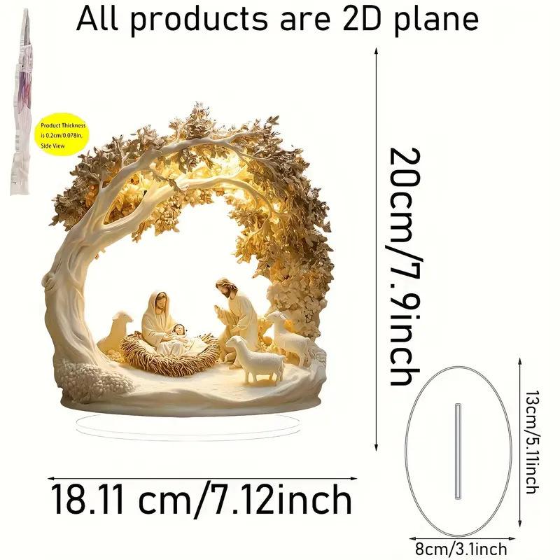 Flat Acrylic Christmas Moon House Exquisite Home Decoration Can Stand Tabletop Decoration Bedroom Living Room Decoration