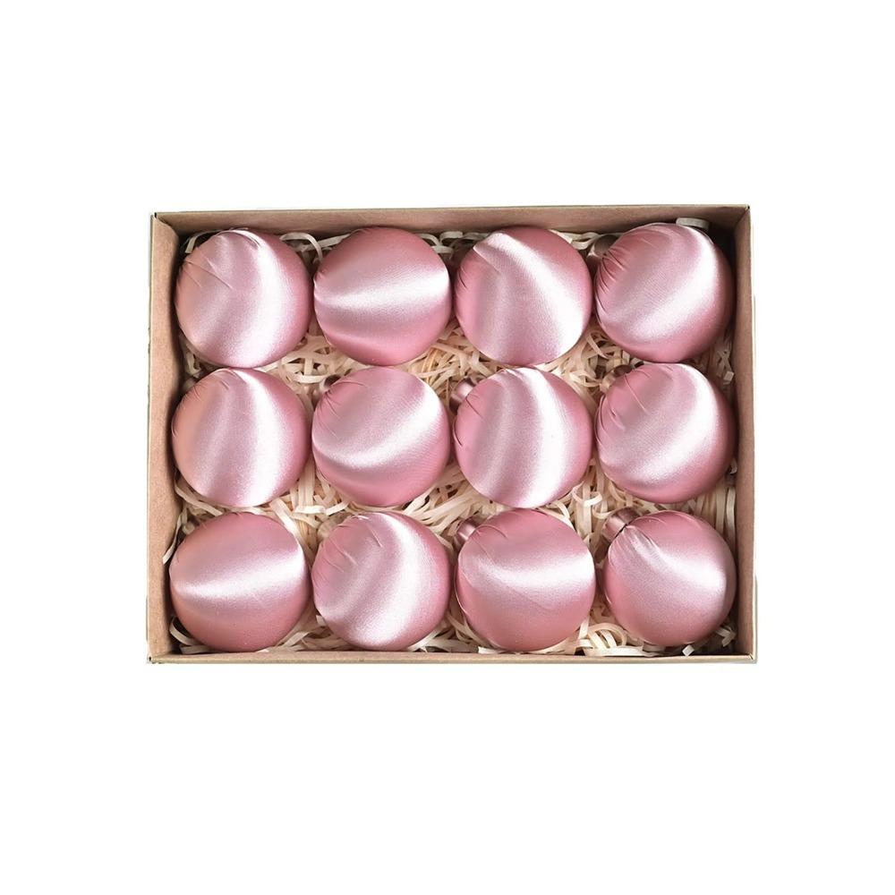 

12pcs 6cm Satin Christmas Ball Multicolor Christmas Gifts Ball Hanging Ball Ornaments Home Decor Style 12