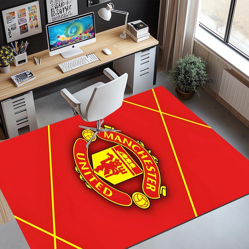 Manchester United F.C Pattern Rug, Indoor/Outdoor Mat, for Picnic, Gameroom, Bedroom, Office, Living Room, Home Decor Carpet, Birthday Gift