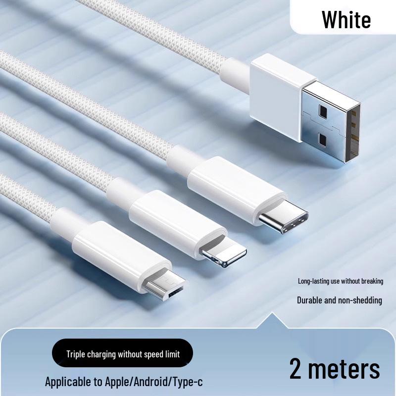 3-in-1 100W Fast Charging Braided Cable - National 3C Certified