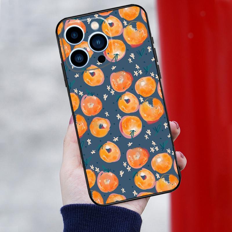 Summer Fruit Orange Phone Case For iPhone 16 Pro Max 13 12 Mini 11 14 Pro Max XR 16 Plus 16e 15 Pro Back Cover