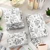 1 Set/50 stuks Zwarte Wildebloem Retro Kunst Servetten, 13,77 * 19,68 inch - Ideaal voor Knutselprojecten en als Cadeaupapier