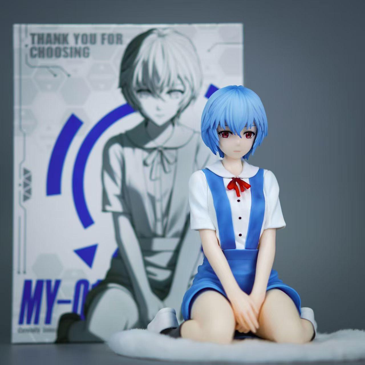 Auf Lager Evangelion Mädchen Rei Ayanami 5,51 Zoll/14 cm beweglich PVC Sitzhaltung Im Fahrzeug sexy Verführung Niedliche Figur Spielzeug Geschenke gray