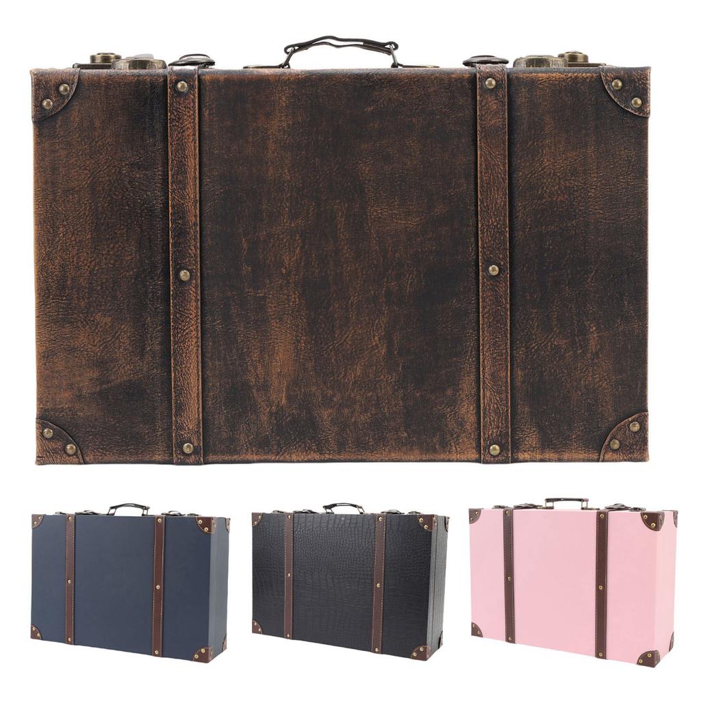 Vintage Suitcase Storage Box Travel Style Decorative Storage Luggage Decor For Birthday Wedding Decoration Photography Props