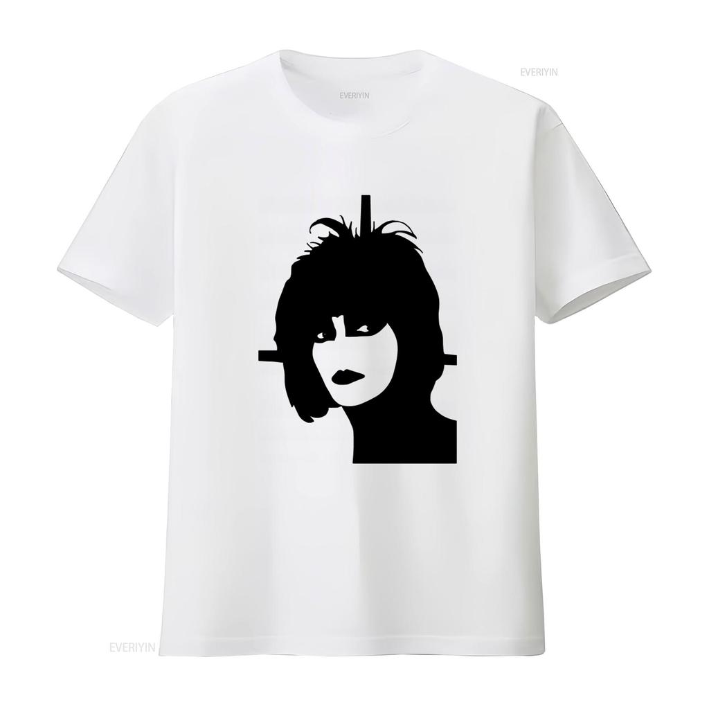 Mens Siouxsie Sioux Silhouette Punk Banshees T Shirt Vintage Washed Top For Everyday Wear Versatile Stylish Designer Clothes