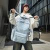 Minimalist Backpack for Women Men Letter Accent Multiple Pockets Adjustable Strap Large Capacity Casual Daily Bag for Commute Travel School No Pendant