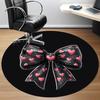 1pc Heart Bow Office Round Area Rug, Indoor Mat Suitable ForOffice, Under Office Chairs Bedroom Living Room Home Decor, Room Deco 039