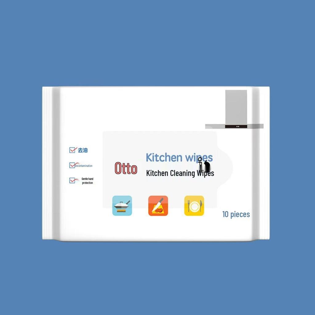 Extra Large Kitchen Wet Wipes - 80 Thickened Sheets for Strong Oil Stain Removal on Range Hoods and More
