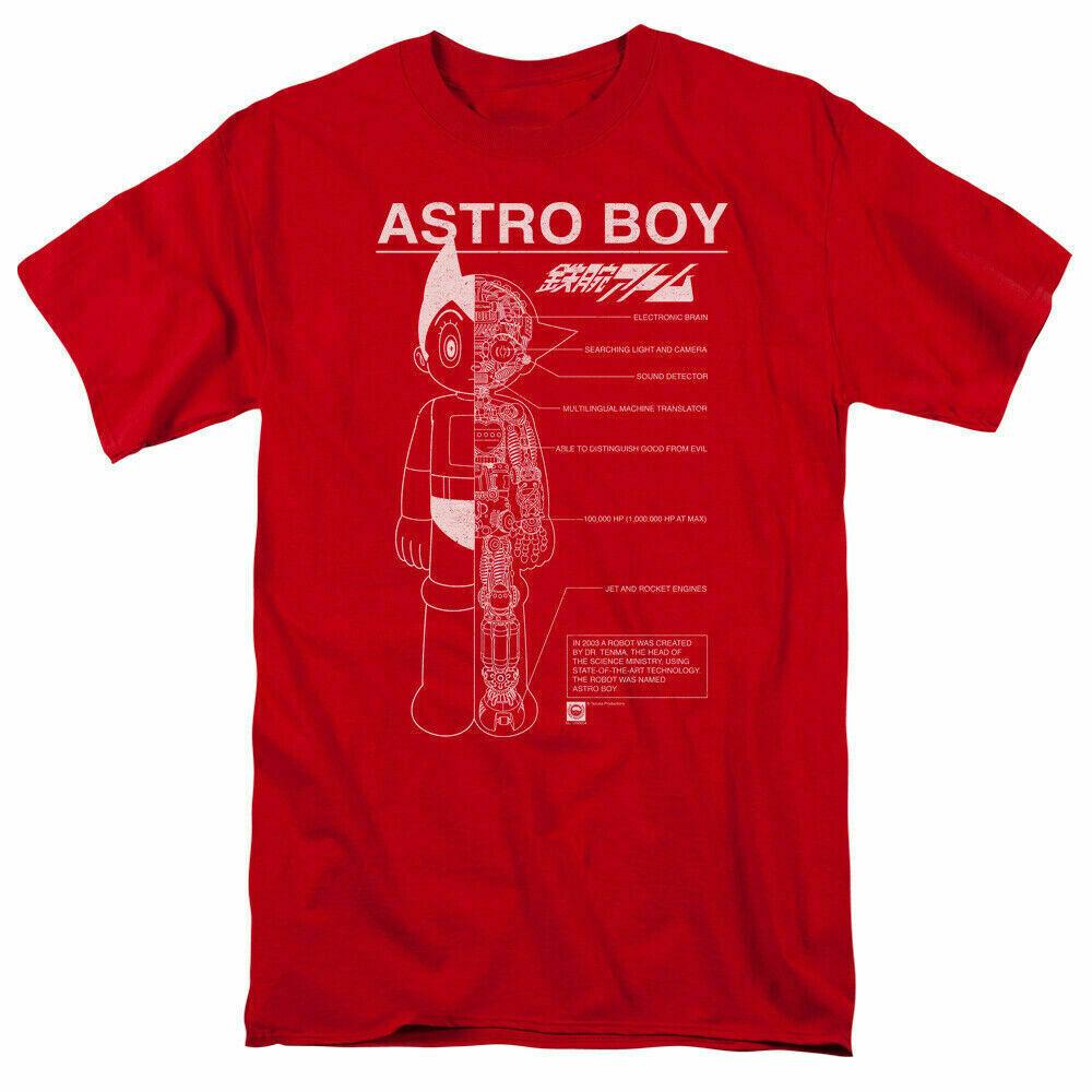 

26 Astro Boy Schematics T Shirt Mens Licensed Cartoon Merchandise Red Unisex T-Shirt XXXXL