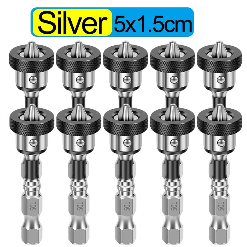 

12/1x Magnetic Positioning Screwdriver Bits S2 Drywall Screw for Plasterboard Gypsum Board Locating Bit Batch Head Drilling Tool 1PCS срібний