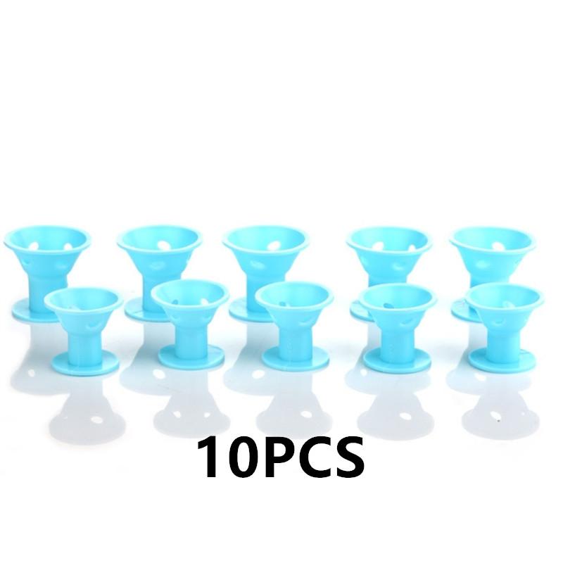 10/20PCS Pink Silicone Curlers Heatless Sleeping Bangs Roll Mushroom Bell Curlers Curly Hair Tubes For Women Girls Hair Curler
