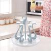 Swan Cup Holder with Rotating Drip Tray Plastic Rotatable Drinking Cup Drainer Stand Rack for Home
