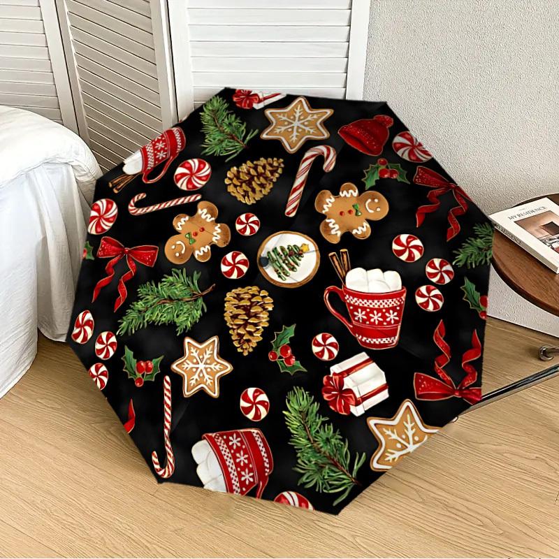 

1PC , Holiday Automatic 8-Bone Folding Umbrella - Durable Polyester & Iron Frame,Userfriendly Operation y250929130