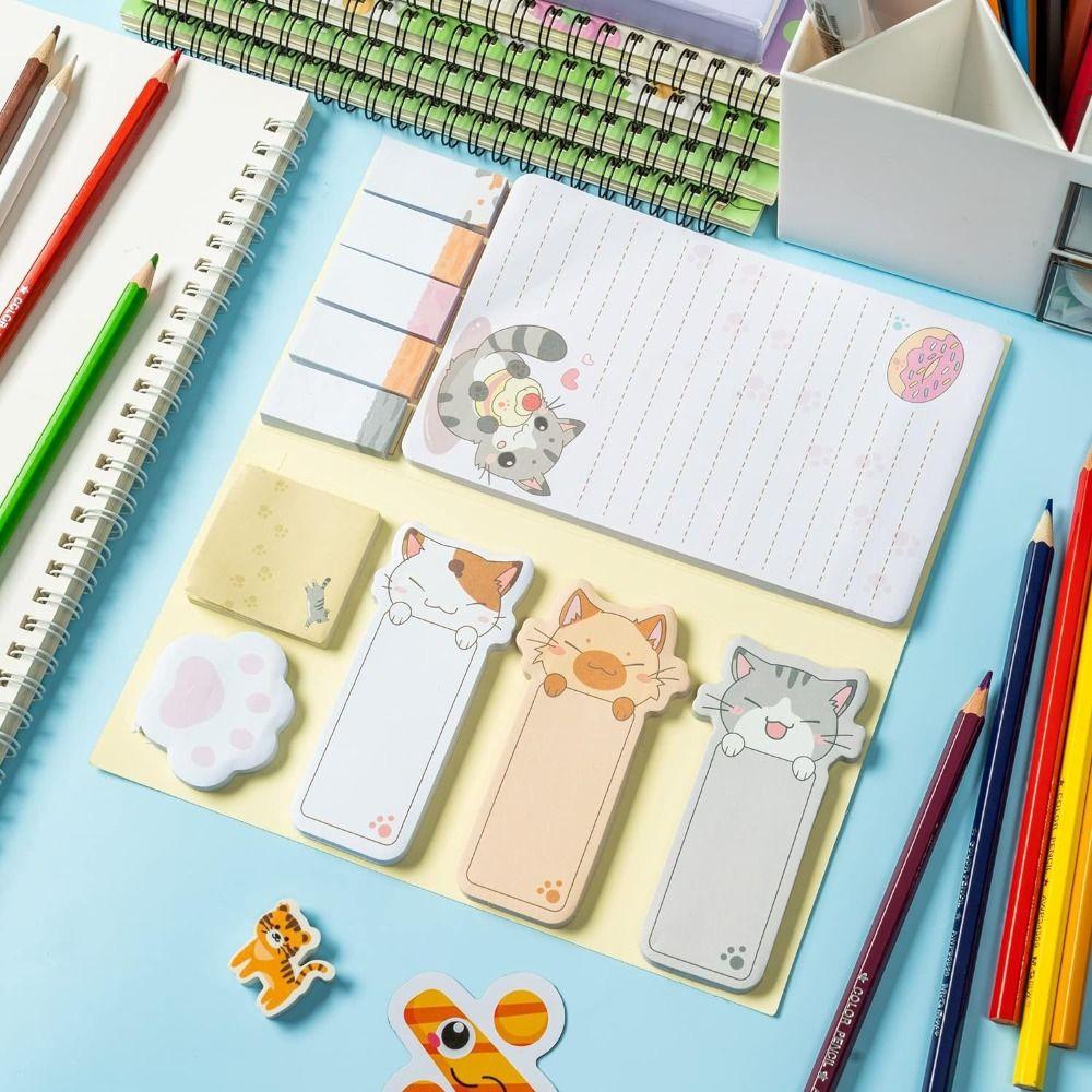 Cute Animal Sticky Notes Set 50 Sheets Square Memo Pad Self-Adhesive Sticky Notes  Student