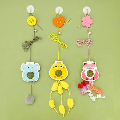 Cat Catnip Toys Elasticity Retractable Hanging Door Type Interactive Toy for Kitten Mouse Catnip Scratch Rope Toy Pet Supplies