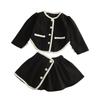 Girls' Autumn Outfit New Fashionable Long-Sleeve Cardigan And Skirt Two-Piece Set For Girls